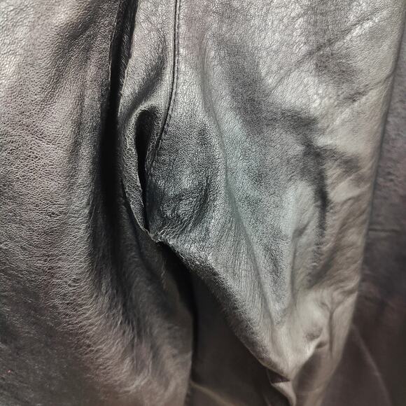 Urban Outfitters Faux‎ Leather Pants Womens 6 Black Wide Leg Baggy High Rise - Picture 6 of 7